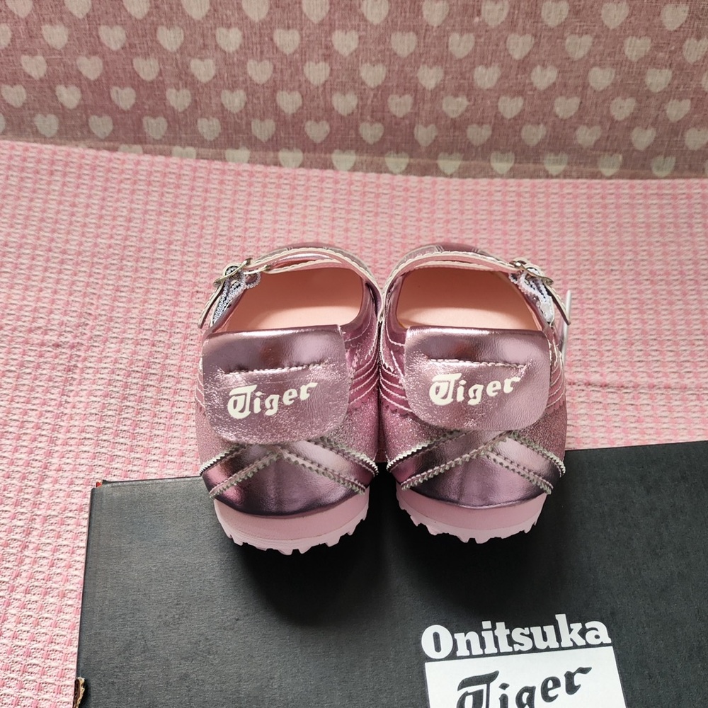 Onitsuka Tiger by Asics Metallic Pink Double-Strap Mary Jane Flats - Picture 6 of 7